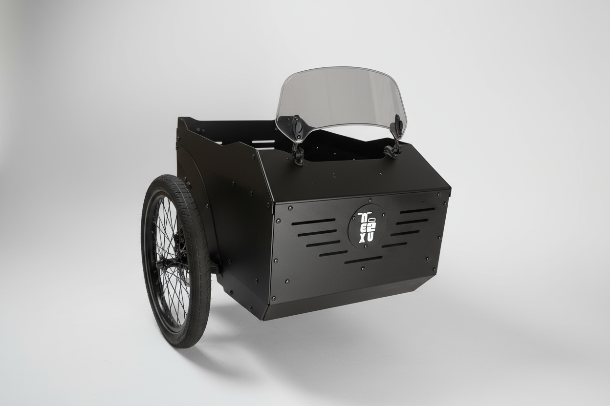 bicycle sidecar with windshield