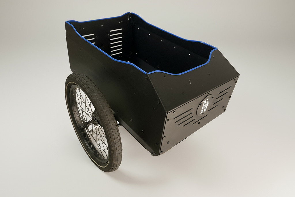 bicycle sidecar with blue trim